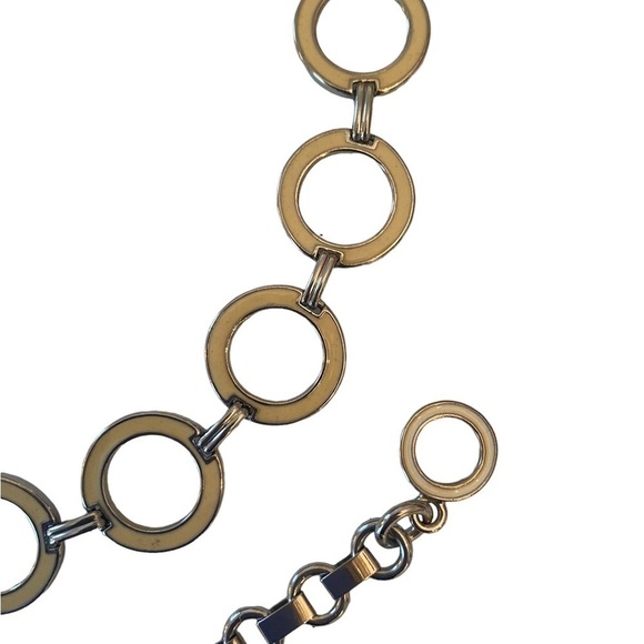 Vintage Y2K Silvertone Round Chain Belt - Picture 3 of 4